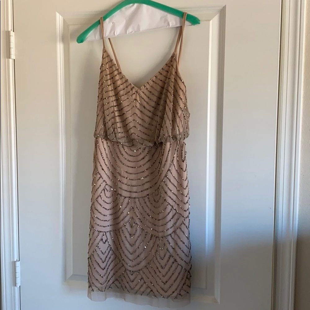 Adrianna Papell sequin blouson dress